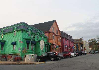 Photo of Lunenburg town scape with colourful buildings. Amy Meredith on Flickr